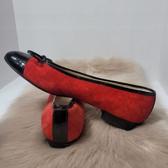Cenedella Italia Red quitled Ballet Flat Shoes Size 7 - Picture 6 of 12